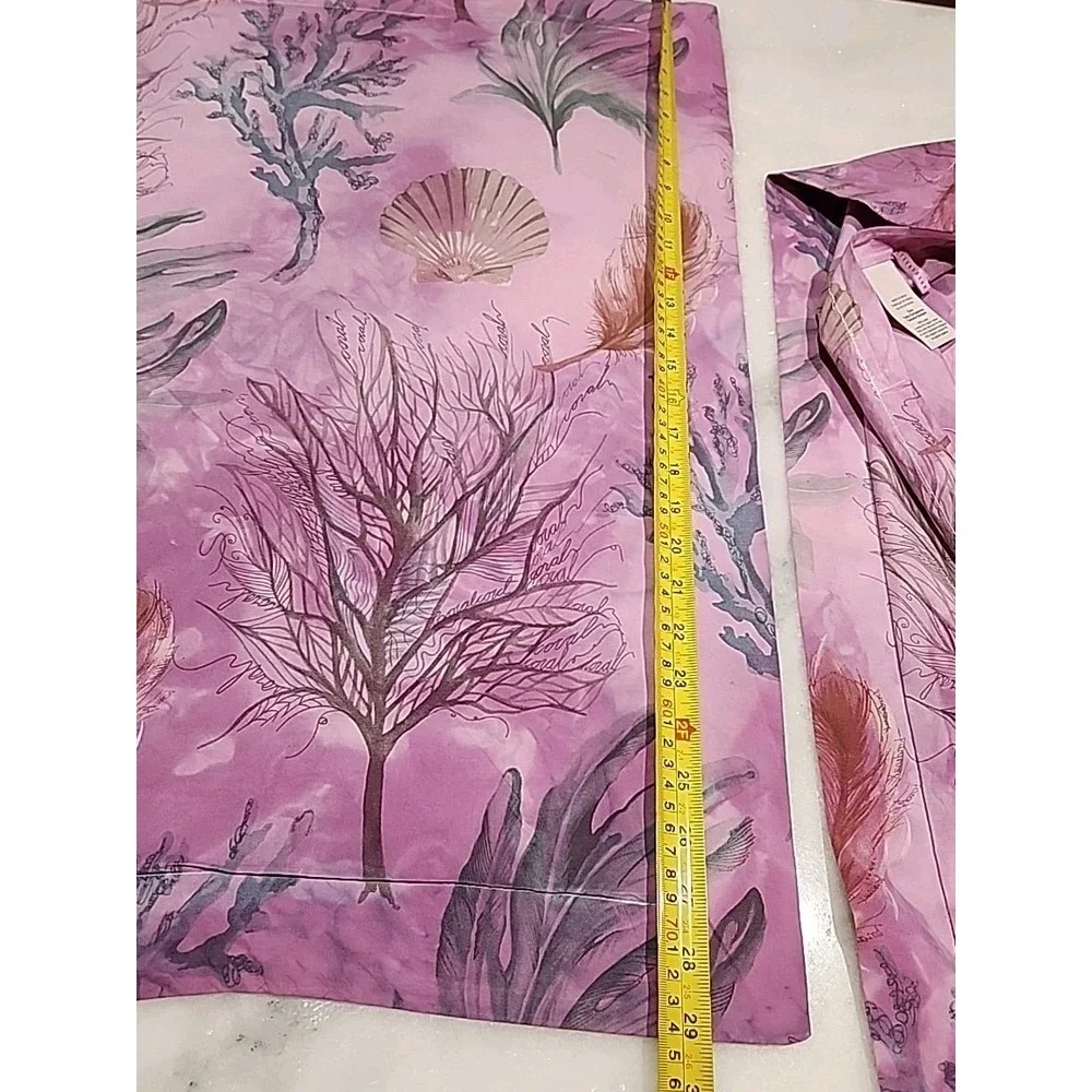 2/Pottery Barn DEL MAR Percale Coastal/Coral EURO SHAMS Custom Tie Dye PURPLE!!!